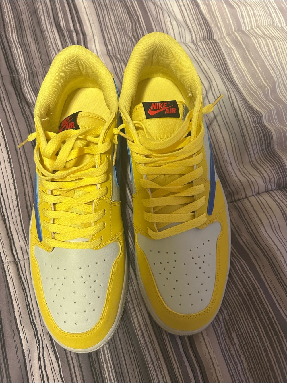 Nike Yellow, White & Blue Low-Top Sneakers